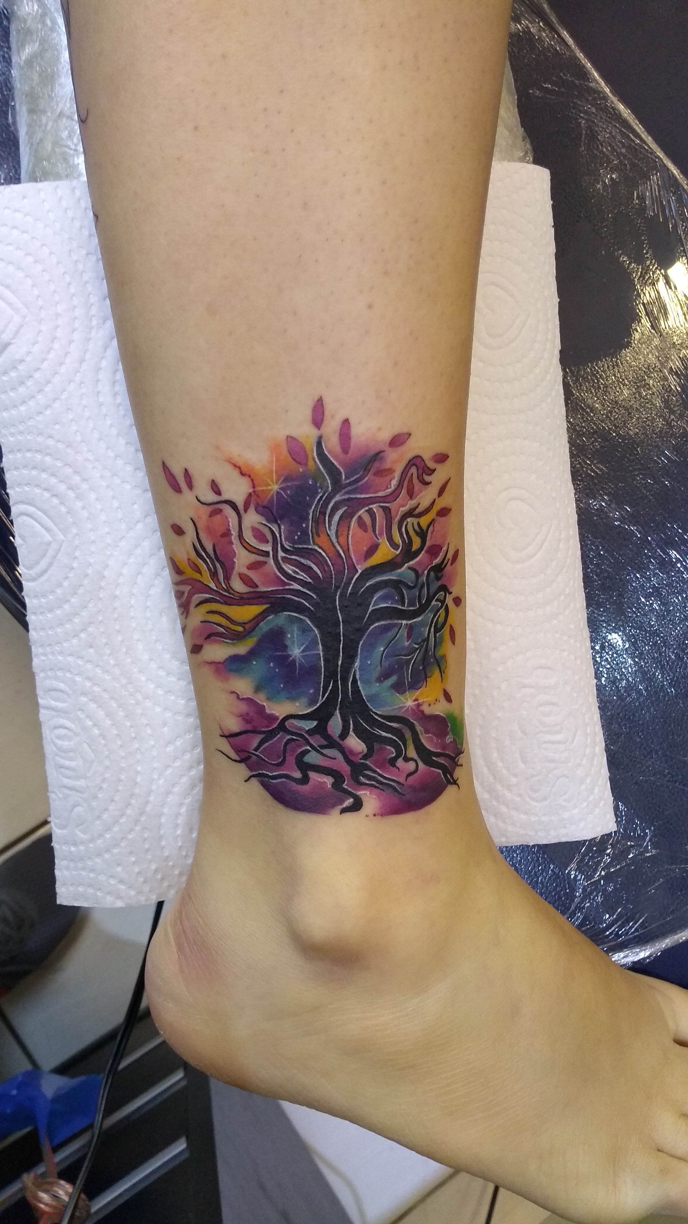 Cover up em andamento — início do preenchimento